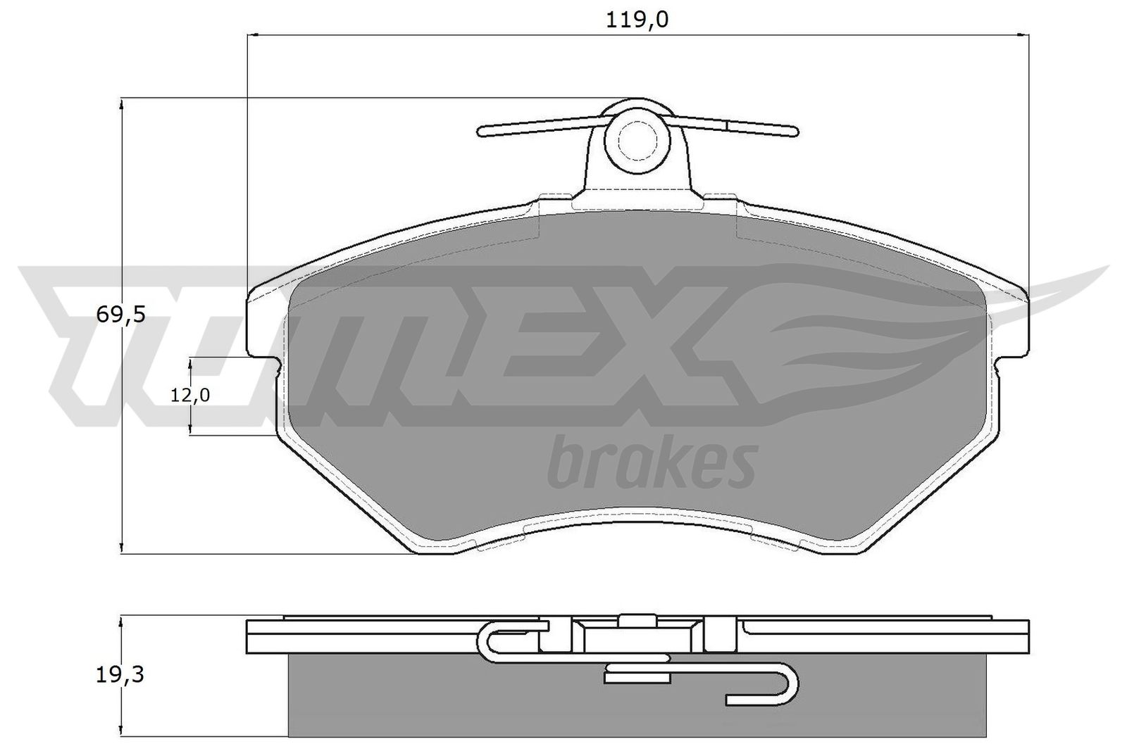 Sada brzdových platničiek kotúčovej brzdy TOMEX Brakes